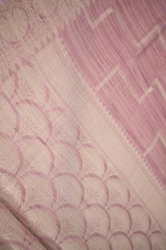 Pure Banarasi Moonga Pink Zari Saree