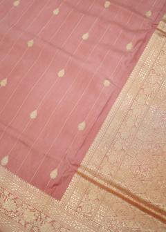 Pure Banarasi Gazari Pink Kadhwa Silk Saree