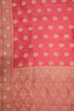 Pure Banarasi Viscose Silk Gajari Pink Saree