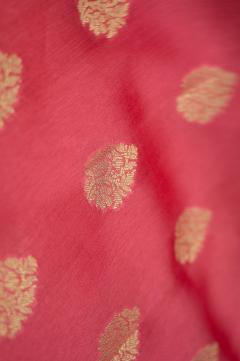 Pure Banarasi Viscose Silk Gajari Pink Saree