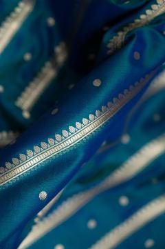 Banarasi Katan Upada Arha Pattern Aqua Saree