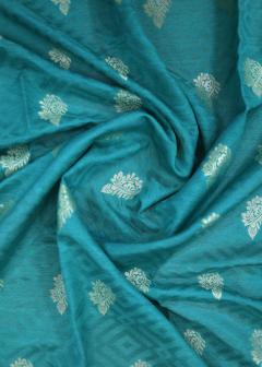 Pure Banarasi Rama Green Moonga Silk 3 Piece Suit