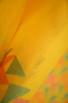 Supernet Weave Golden Yellow Banarasi Saree