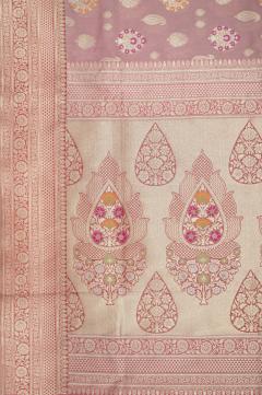 Pure Banarasi Katan Silk Dusty strawberry pink Saree