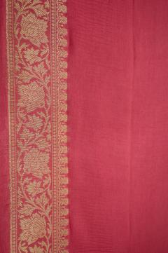 Pure Banarasi Viscose Silk Gajari Pink Saree