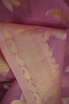 Supernet Lavender Pink Weave Banarasi Saree