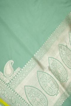 Pure Satin Kadhwa Banarasi Green Saree