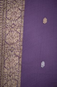 Pure Chiffon Kadhwa Zari Lavender Banarasi Saree