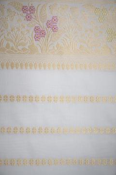 Banarasi Katan Kadhwa Pearl White Saree