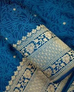 Banarasi Katan Upada Navy Blue Saree