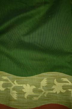 Supernet Mehendi Green Banarasi Saree