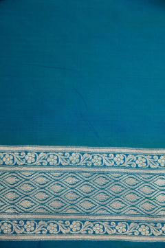 Banarasi Katan Upada Arha Pattern Aqua Saree