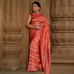 Pure Banarasi Khaddi with Brush Dye Saree